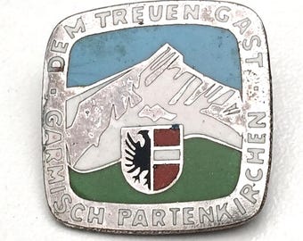 Garmisch-Partenkirchen Brooch | Zugspitze "To the Loyal Guest" Pin
