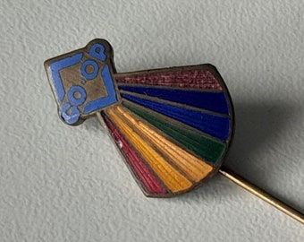 COOP Rainbow Lapel Pin - Colorful Elegance of the 50s!