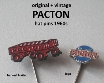 PACTON (crop trailer) lapel pins 1960s - select
