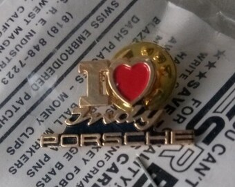 I Love Indy Porsche Pin: Vintage 80s Promo in Original Packaging
