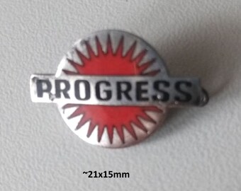 PROGRESS-WERK OBERKIRCH (air pumps, automotive supplier) logo brooch enamel 1920s
