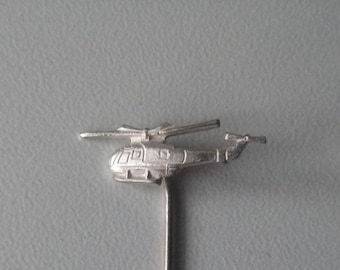 MBB Messerschmitt-Bölkow-Blohm Bölkow Bo-105 helicopter motif pin lapel pin embossed silver-plated 1970s