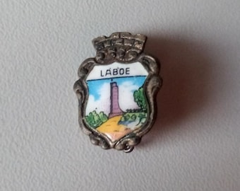 Laboe Lighthouse: Hand-enameled vintage brooch from the 1960s