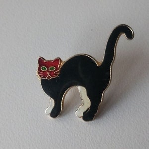 Cat (black, white, red) - a pin with character!