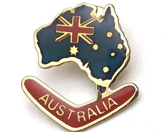 AUSTRALIA Pin - Land, Flag, and Boomerang!