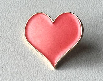 Rare red heart pin – embossed love design