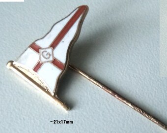 Enamel Badge with Red Cross - Shipping Company Navy Flag G