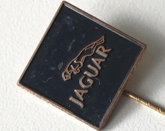 80s Elegance: Rare Black Jaguar Logo Lapel Pin from IAA 1983