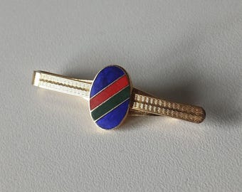 Classic Gold Tie Clip – 80s Enamel Design Elegance!