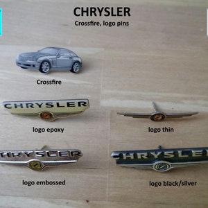 Choose Your Style with CHRYSLER Crossfire and Logo Pins!