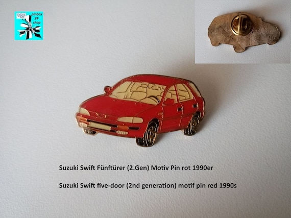 The Suzuki Swift 5-door - A unique 1990s red colored pin art!