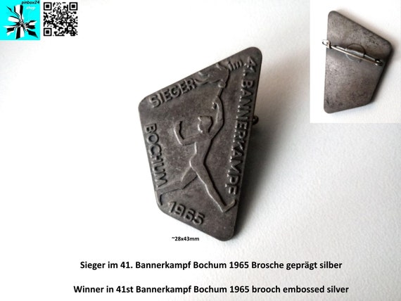 Bochum '65 winner brooch - embossed