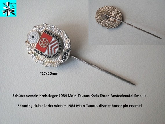 Shooting club district winner 1984 Main-Taunus honor pin enamel
