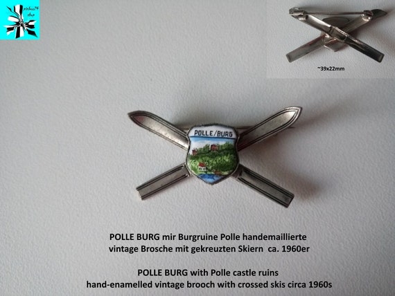 Polle Castle brooch with skis