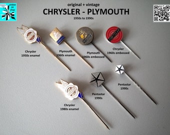 CHRYSLER - PLYMOUTH vintage logo pins lapel pins 1950s-1990s - select now