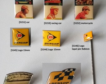 Get your favorite DUNLOP tire logo pin or lapel pin from the 80's or 90's