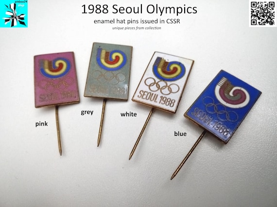 Enamel Lapel Pins - Seoul Olympics 1988