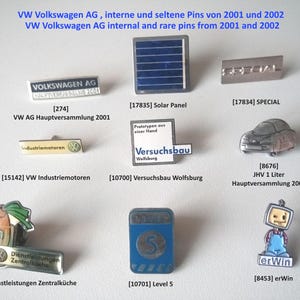 VW VOLKSWAGEN AG pasadores internos originales y raros 2001-2002 - seleccione