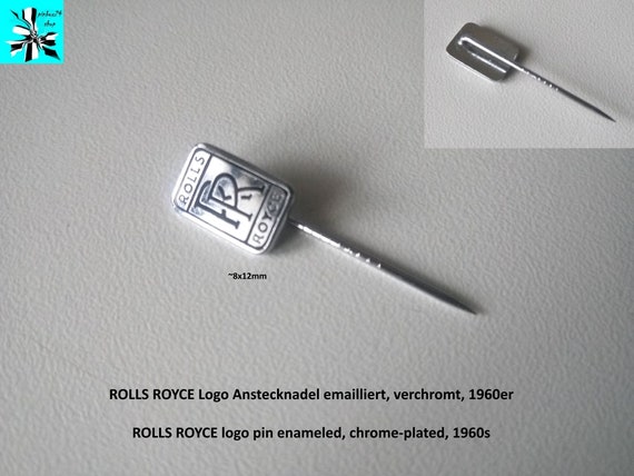 Enamelled, chrome-plated Rolls Royce pin 1960s