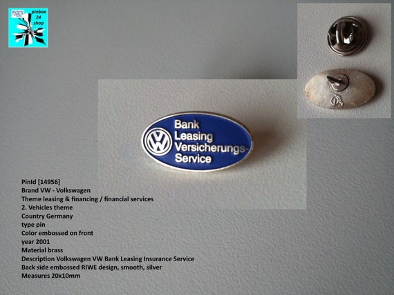 VW Bank Leasing Insurance Service Pin from IAA 2001