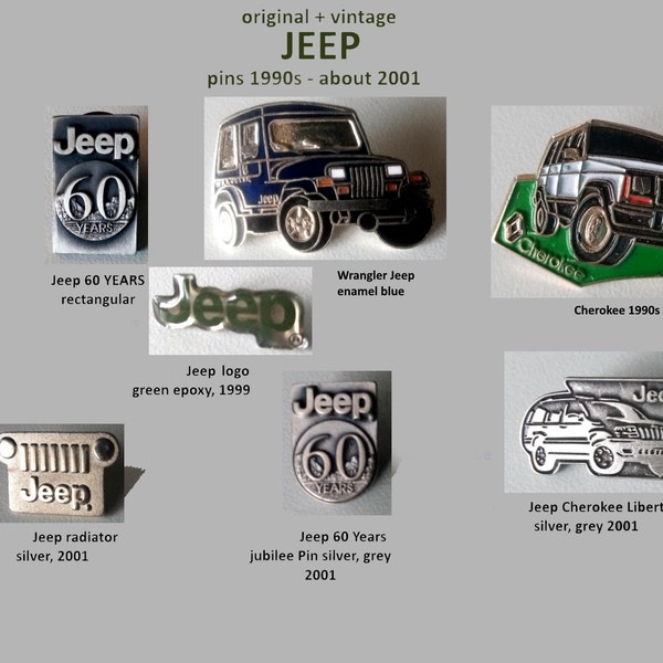 Willys, Jeep Pins 1980s to 2001