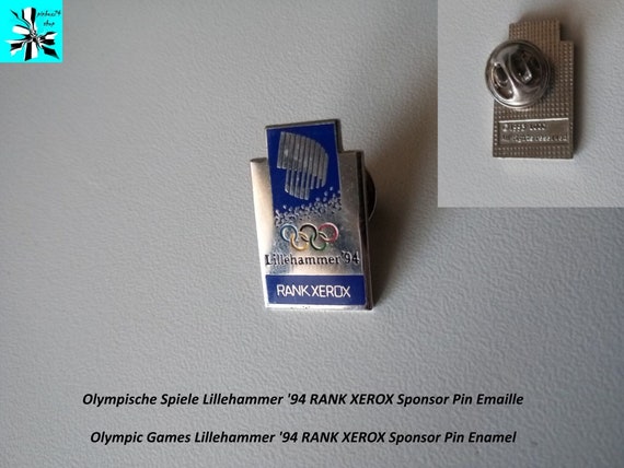 RANK XEROX: The sponsor pin with the Olympic logo (Lillehammer 1994)