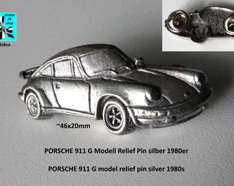 Porsche 911 Carrera G - relief embossed silver pin