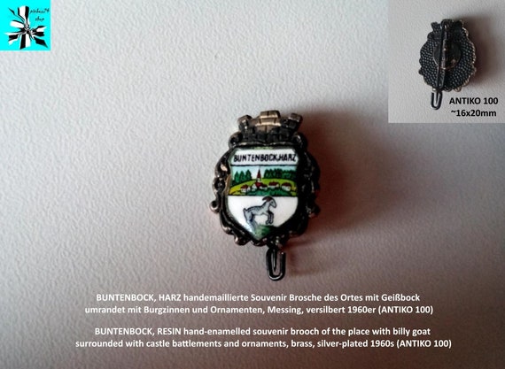 BUNTENBOCK Brooch: Resin souvenir with billy goat