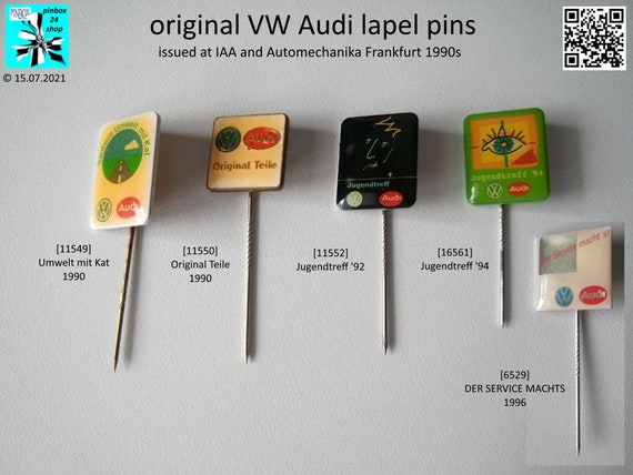 VW Audi original lapel pins, badges 1990s