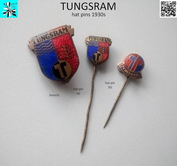 TUNGSRAM (Bulb) Badge Pins Enamel 1930s - select