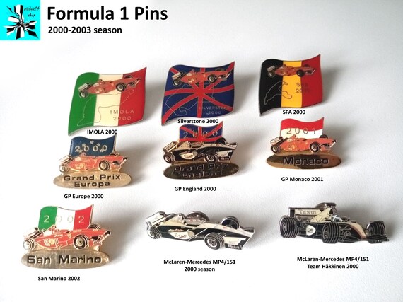 F1 Race Cars and Tracks: The Pins of the 2000s