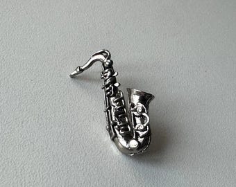 Silver Saxophone Pin – tiny music collectible for real groove lovers