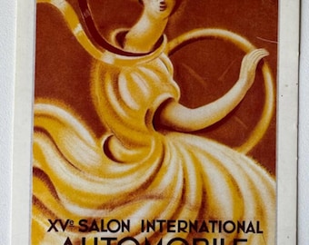 Geneva Motor Show Postcard – 15th Salon International Automobile Moto‑Cycle 1938 – 11–20 February – Design by A. Prina