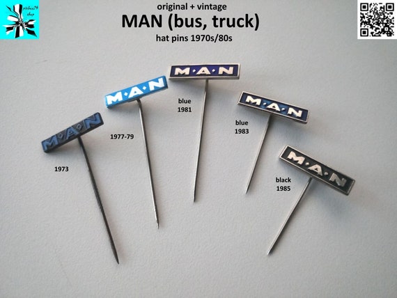 Experience the nostalgia: MAN trucks, buses and Büssing logo pins from the 70s and 80s