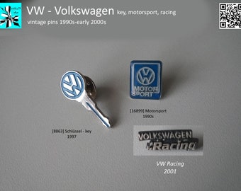 VW VOLKSWAGEN key, motorsport, racing pins 1990s