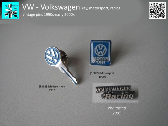 VW VOLKSWAGEN key, motorsport, racing pins 1990s