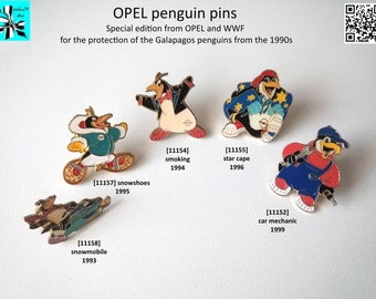 Save the Galapagos Pinguins WWF / Opel Pins 1990s - choose now!