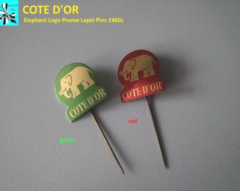 Chocolate pins with COTE D’OR elephant logo