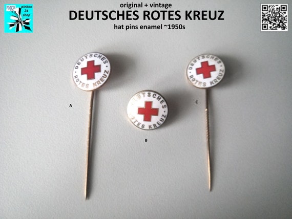 GERMAN RED CROSS Badges Pins Brooches Enamel 1950s Search now