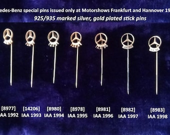 Select Mercedes-Benz IAA honorary pin 925, 935 silver gold-plated 1989-2000