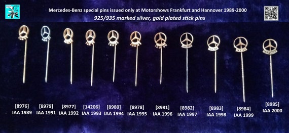 Select Mercedes-Benz IAA honorary pin 925, 935 silver gold-plated 1989-2000