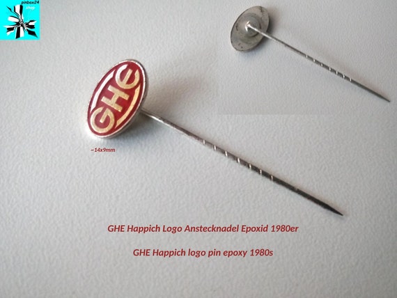 GHE Happich (automotive supplier) logo pin epoxy 1980s