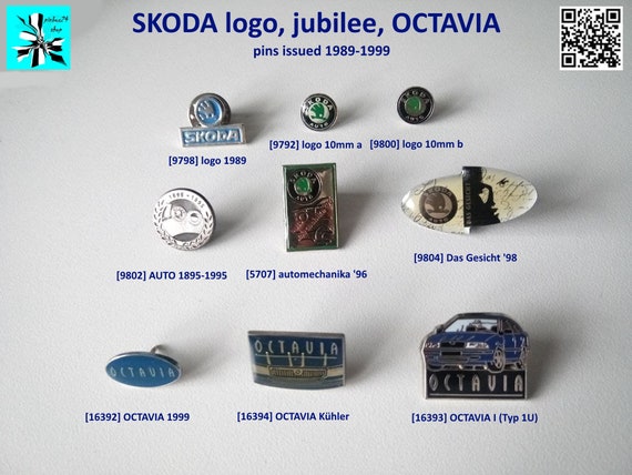 SKODA logo, anniversary, OCTAVIA pins