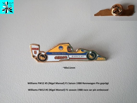Williams FW12 #5 (Nigel Mansel) F1 season 1988 race car pin embossed