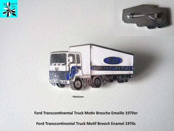 Ford Transcontinental Truck Brooch: Cool, Retro, Enamel