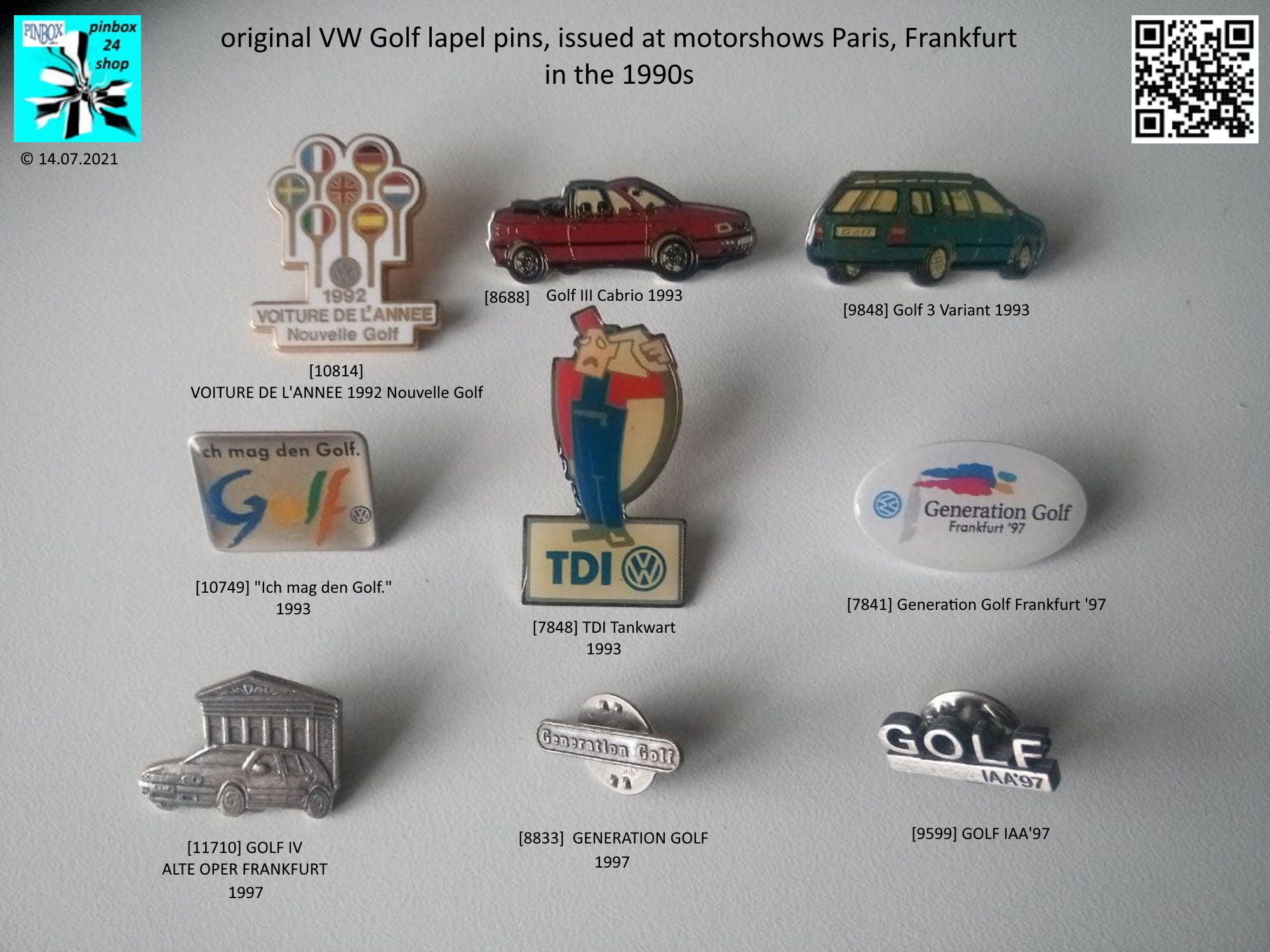 pinbox24shop VW Golf Pins - Vintage 90s