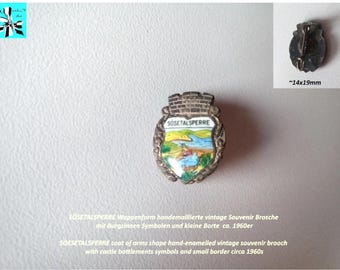Vintage souvenir from Germany: SÖSETALSPERRE enamel brooch