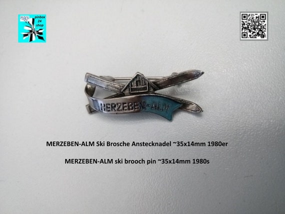 MERZEBEN-ALM ski brooch pin 1980s