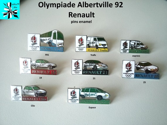 Olympic Games Albertville 92 Renault official pins and vehicle type pins enameled - select