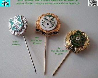 Hunters, shooters, marksmen clubs and associations Pins (3) - select